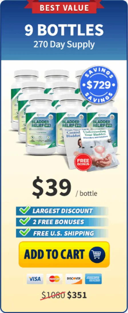 Bladder Relief 911 offer package price 